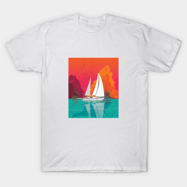 Sailing to Delos T-Shirt by DavidLoblaw